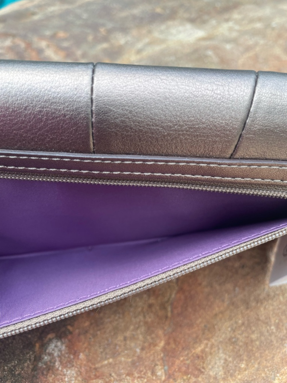 NWT Coach Metallic Bronze Soho Leather Buckle Slim Envelope Wallet (CSR) - Picture 11 of 12